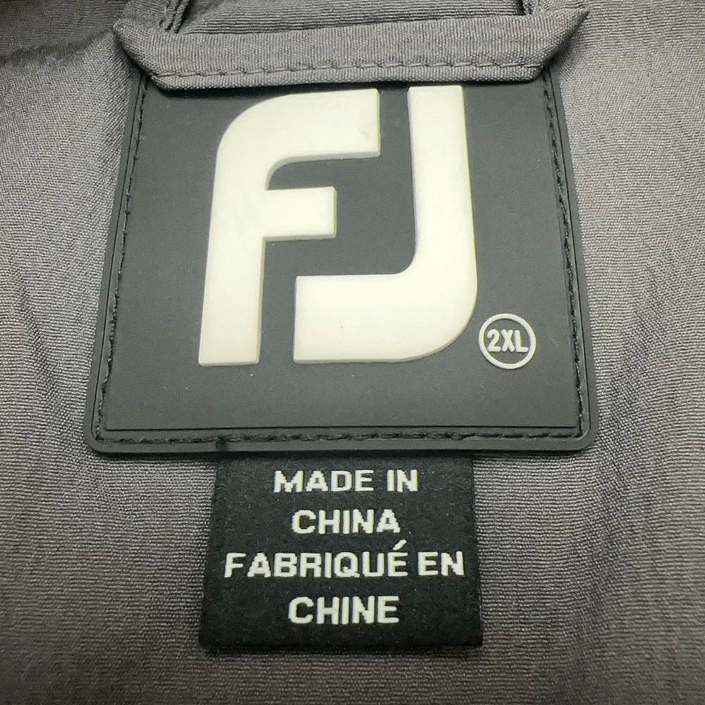 FootJoy Jacket Mens 2XL Black 1/2 Zip Windbreaker Golf Lined Pullover Adjustable